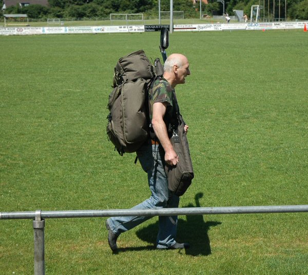 Vissen een statische sport? Daar denk je na 300 meter rennen wel anders over.